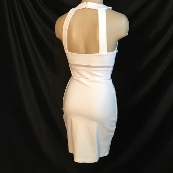 Guess White Sleeveless Cutout Panel Mini Dress XS - Picture 6 of 12